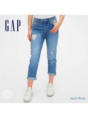 GAP Boyfriend Button-fly Dark Empire Destructed 1969 Indigo Classic (4/27R)